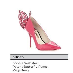 Sophia Webster Patent Leather Butterfly Pump Very berry pink Size EUR37